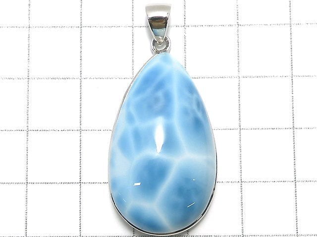 [Video][One of a kind] Larimar Pectolite AAA Pendant Silver925 NO.10