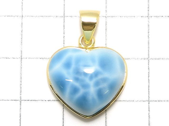 [Video][One of a kind] Larimar Pectolite AAA Pendant 18KGP NO.11