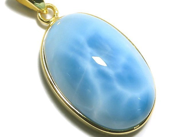 [Video][One of a kind] Larimar Pectolite AAA Pendant 18KGP NO.12