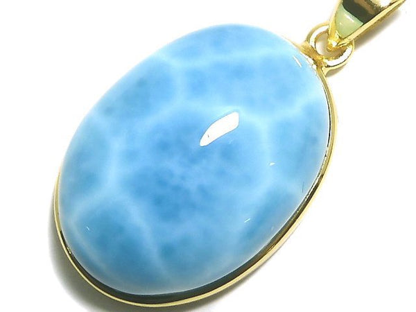 [Video][One of a kind] Larimar Pectolite AAA Pendant 18KGP NO.13