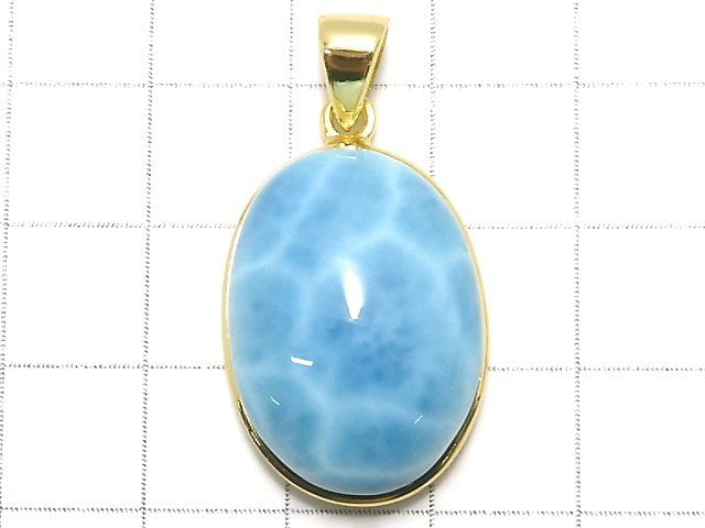 [Video][One of a kind] Larimar Pectolite AAA Pendant 18KGP NO.13