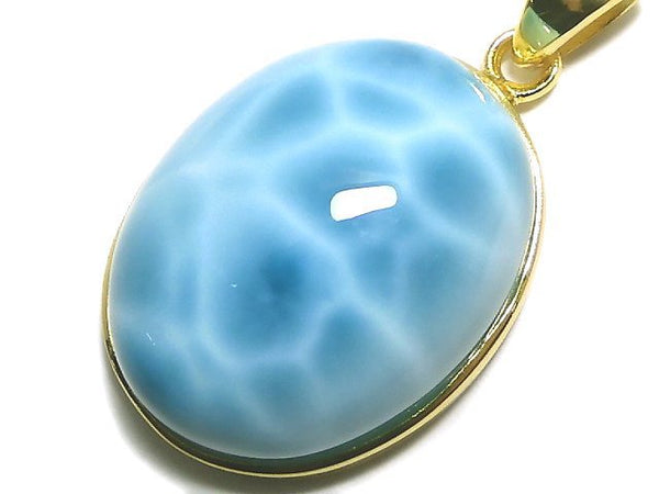 [Video][One of a kind] Larimar Pectolite AAA Pendant 18KGP NO.14