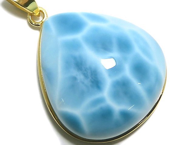 [Video][One of a kind] Larimar Pectolite AAA Pendant 18KGP NO.15