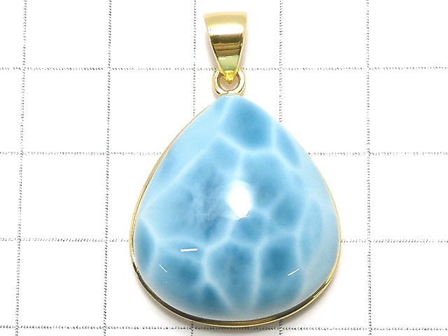 [Video][One of a kind] Larimar Pectolite AAA Pendant 18KGP NO.15