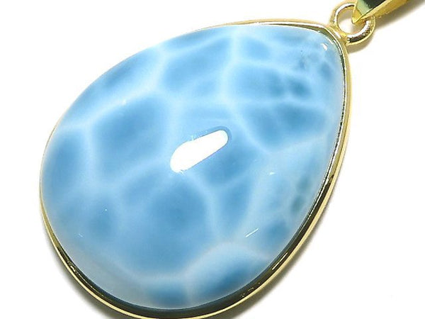 [Video][One of a kind] Larimar Pectolite AAA Pendant 18KGP NO.18