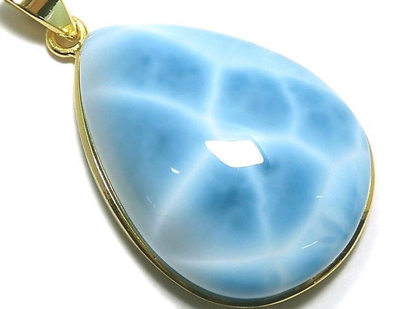 [Video][One of a kind] Larimar Pectolite AAA Pendant 18KGP NO.19