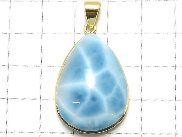 [Video][One of a kind] Larimar Pectolite AAA Pendant 18KGP NO.19