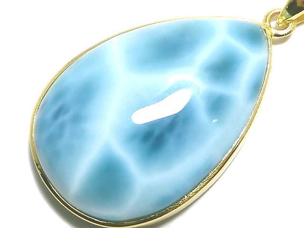 [Video][One of a kind] Larimar Pectolite AAA Pendant 18KGP NO.20