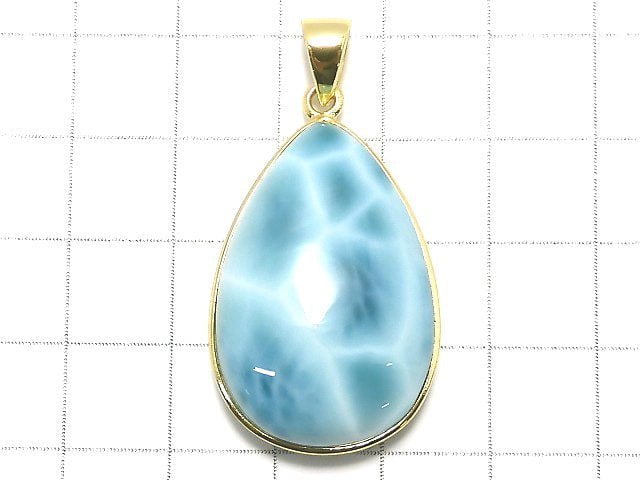 [Video][One of a kind] Larimar Pectolite AAA Pendant 18KGP NO.20