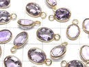 High Quality Amethyst AAA Bezel Setting Oval Faceted 9x8mm 18KGP 4pcs