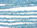[Video]High Quality! Cubic Zirconia AAA Faceted Round 2mm [Light Blue] 1strand beads (aprx.15inch/36cm)