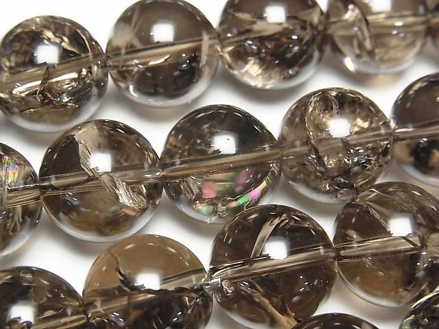 [Video] Smoky Iris Quartz AAA- Round 14mm [Medium Color] Half or 1-strand beads (approx. 15inch/36cm)