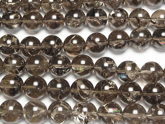 [Video] Smoky Iris Quartz AAA- Round 14mm [Medium Color] Half or 1-strand beads (approx. 15inch/36cm)