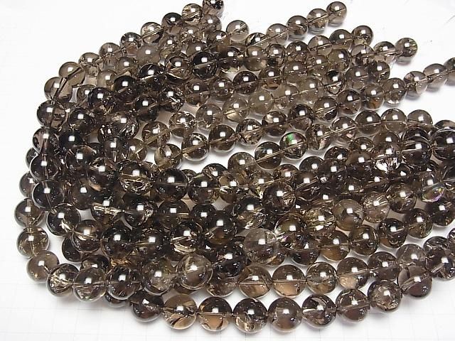 [Video] Smoky Iris Quartz AAA- Round 14mm [Medium Color] Half or 1-strand beads (approx. 15inch/36cm)
