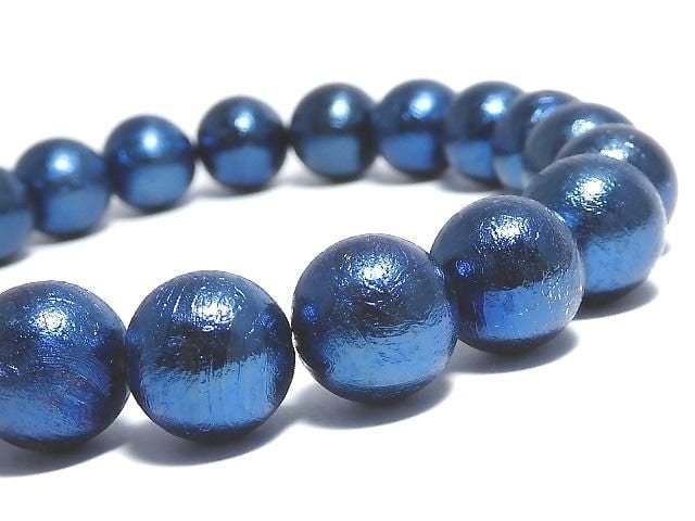 [Video][One of a kind] Meteorite (Altai meteorite) Round 10mm Blue Bracelet NO.2