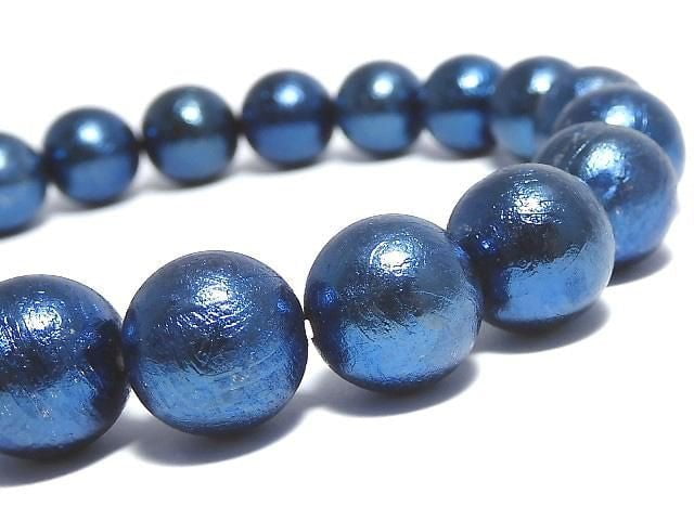 [Video][One of a kind] Meteorite (Altai meteorite) Round 10mm Blue Bracelet NO.3