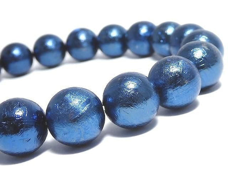 [Video][One of a kind] Meteorite (Altai meteorite) Round 10mm Blue Bracelet NO.5