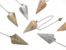 [Video]Fossil Coral Pendulum 36x20x20mm with chain 1pc