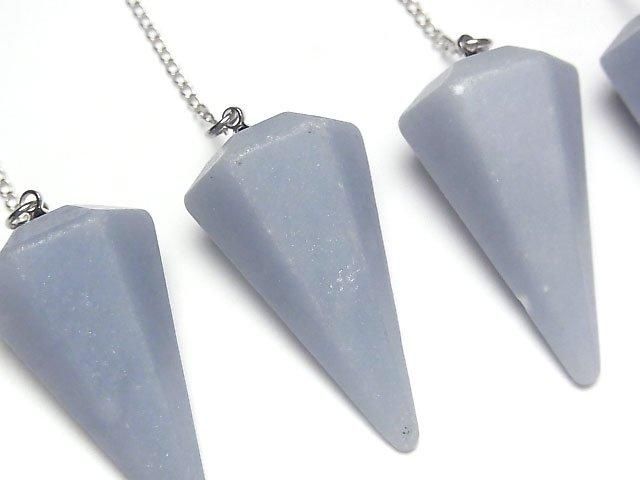 [Video]Angelite AA++ Pendulum 36x20x20mm with chain 1pc