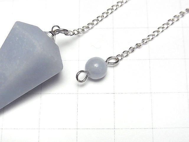 [Video]Angelite AA++ Pendulum 36x20x20mm with chain 1pc