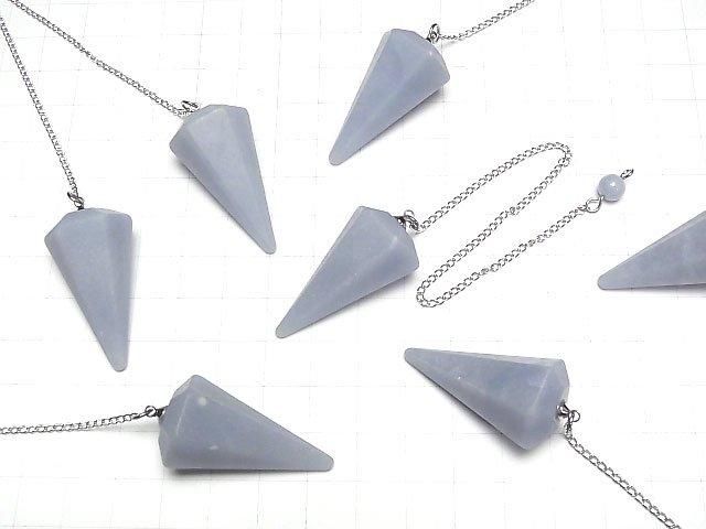 [Video]Angelite AA++ Pendulum 36x20x20mm with chain 1pc