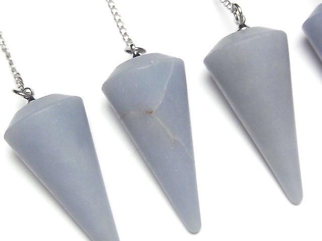 [Video]Angelite AA+ Pendulum (Smooth) 37x18x18mm with chain 1pc