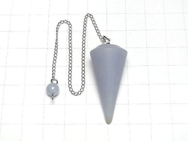 [Video]Angelite AA+ Pendulum (Smooth) 37x18x18mm with chain 1pc