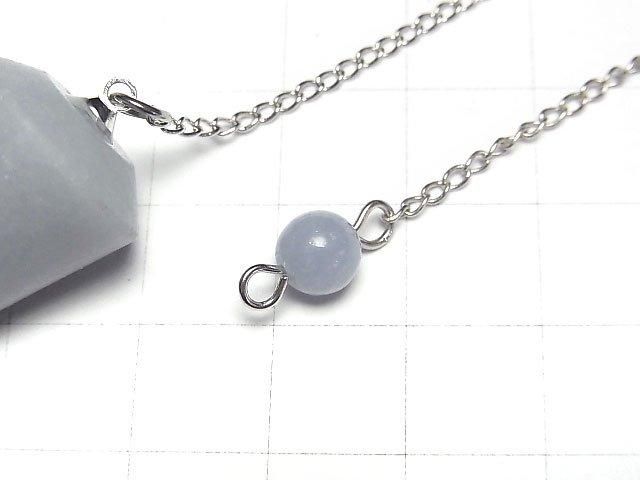 [Video]Angelite AA+ Pendulum (Smooth) 37x18x18mm with chain 1pc