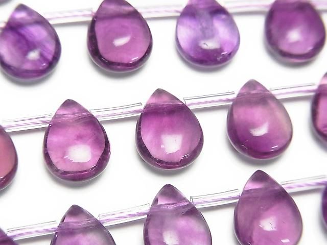 [Video] Purple Fluorite AAA- Pear shape (Smooth) 12x9mm 1strand beads (aprx.7inch/18cm)
