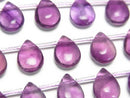 [Video] Purple Fluorite AAA- Pear shape (Smooth) 12x9mm 1strand beads (aprx.7inch/18cm)