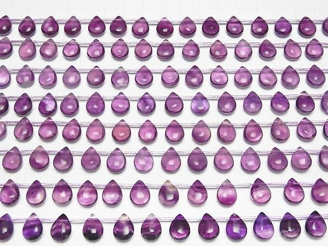[Video] Purple Fluorite AAA- Pear shape (Smooth) 12x9mm 1strand beads (aprx.7inch/18cm)