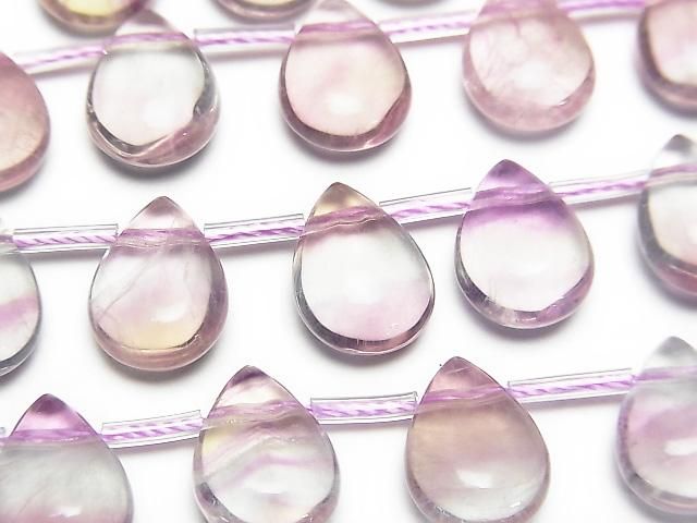 [Video] Multicolor Fluorite AA++ Pear shape (Smooth) 12x9mm 1strand beads (aprx.7inch/18cm)