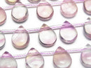 [Video] Multicolor Fluorite AA++ Pear shape (Smooth) 12x9mm 1strand beads (aprx.7inch/18cm)