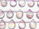 [Video] Multicolor Fluorite AA++ Pear shape (Smooth) 12x9mm 1strand beads (aprx.7inch/18cm)