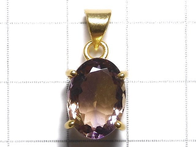 [Video][One of a kind] High Quality Ametrine AAA Faceted Pendant 18KGP NO.216