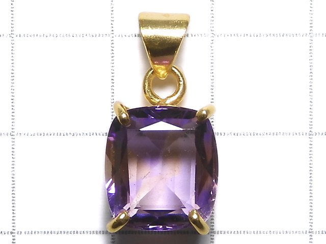 [Video][One of a kind] High Quality Ametrine AAA Faceted Pendant 18KGP NO.223