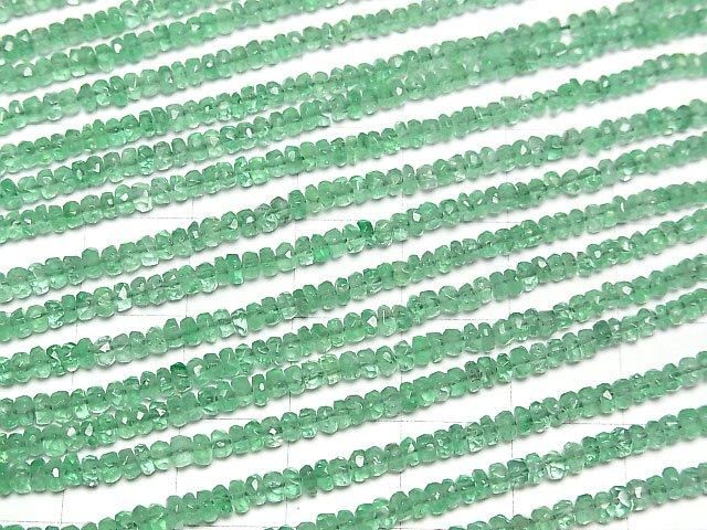 [Video]High Quality Columbia Emerald AAAA Faceted Button Rondelle half or 1strand beads (aprx.15inch/38cm)