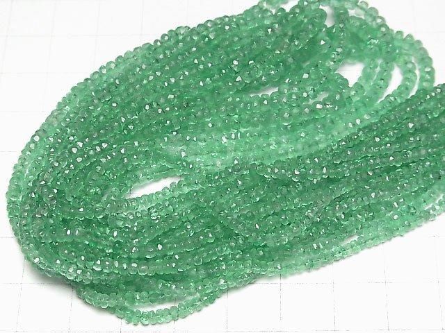[Video]High Quality Columbia Emerald AAAA Faceted Button Rondelle half or 1strand beads (aprx.15inch/38cm)