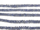 [Video]High Quality Blue Sapphire AAA Faceted Button Rondelle half or 1strand beads (aprx.15inch/38cm)