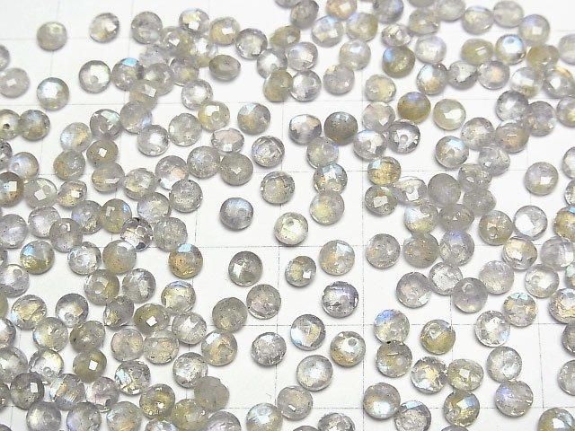 [Video]High Quality Labradorite AA++ Faceted Coin 4x4mm 10pcs