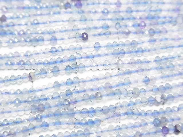 [Video]High Quality! Multicolor Fluorite AA++ Faceted Button Rondelle 2x2x1.5mm 1strand beads (aprx.15inch/36cm)