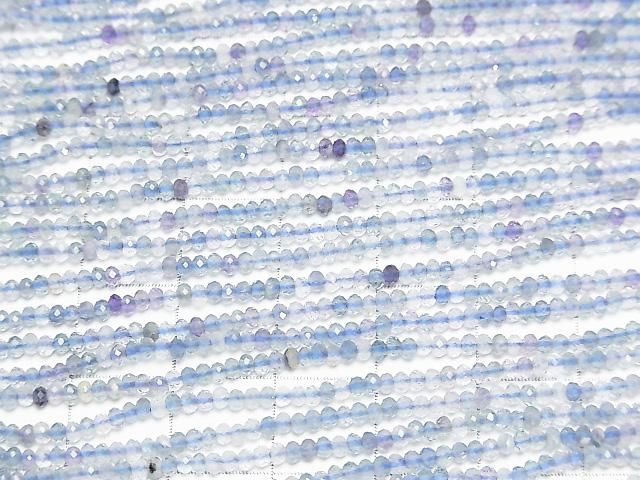 [Video]High Quality! Multicolor Fluorite AA++ Faceted Button Rondelle 2x2x1.5mm 1strand beads (aprx.15inch/36cm)