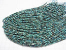 [Video]High Quality! Chrysocolla AA+ Faceted Round 3mm 1strand beads (aprx.15inch/37cm)