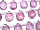 [Video] Purple Fluorite AAA- Pear shape (Smooth) 12x9mm 1strand beads (aprx.7inch/18cm)