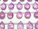 [Video] Purple Fluorite AAA- Pear shape (Smooth) 12x9mm 1strand beads (aprx.7inch/18cm)