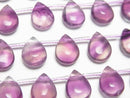 [Video] Purple Fluorite AAA- Pear shape (Smooth) 12x9mm 1strand beads (aprx.7inch/18cm)