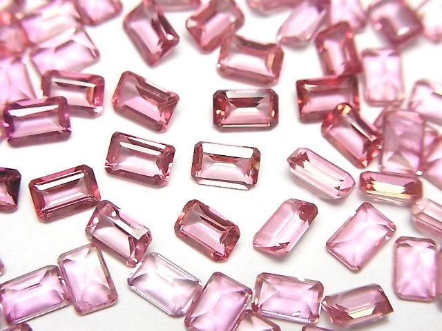 [Video]High Quality Pink Topaz AAA Loose stone Rectangle Faceted 6x4mm 3pcs