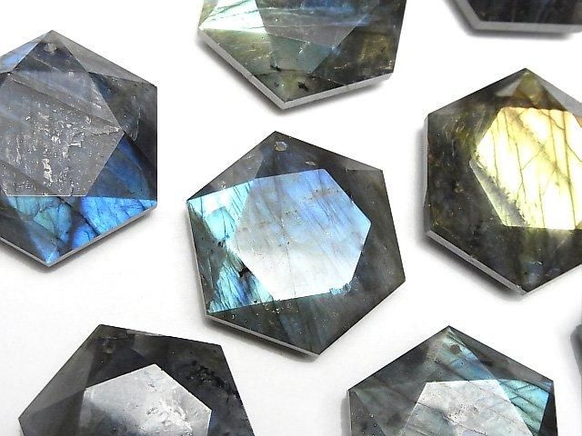 [Video]Labradorite AA++ Hexagram 31x27mm 1pc