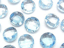 [Video]High Quality Sky Blue Topaz AAA Coin Cushion Cut 12x12mm 1pc