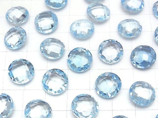 [Video]High Quality Sky Blue Topaz AAA Coin Cushion Cut 12x12mm 1pc